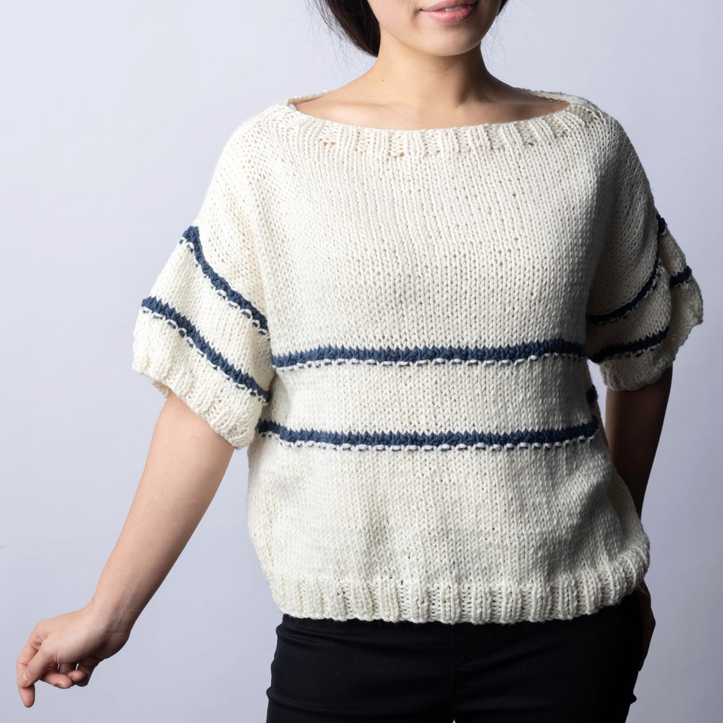 Striped Boat Neck Top Downloadable Pattern