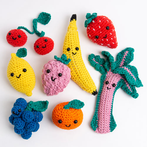 Fruits and the Bunch Full Team Amigurumi Crochet Kit Bundle
