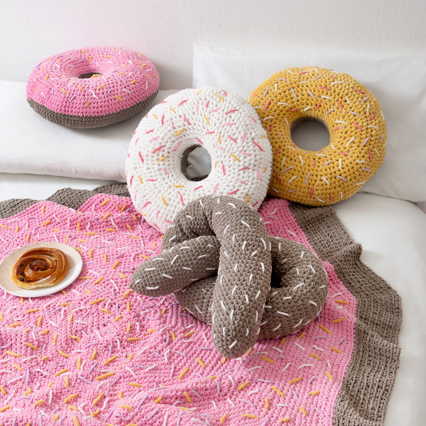 Large Crochet Donut 2024 Pillow