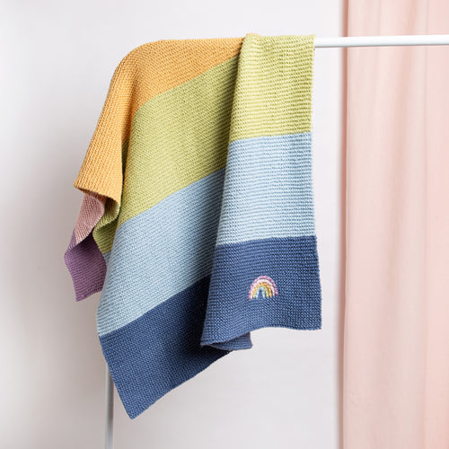 Rainbow Striped Blanket Knitting Kit