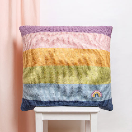 Rainbow Striped Floor Cushion Knitting Kit