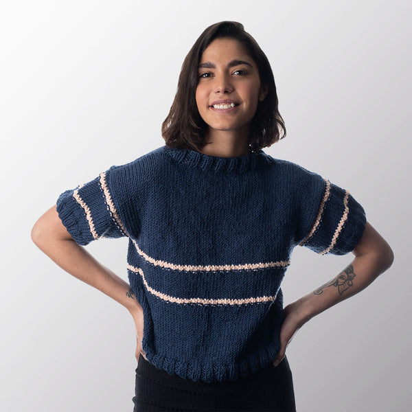 Striped Boat Neck Top Knitting Kit | Stitch & Story